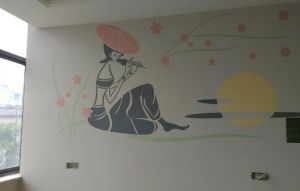 硅藻泥电视背景墙